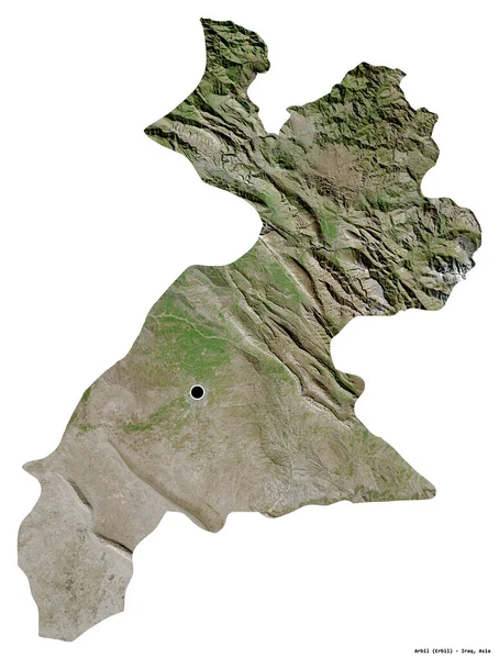 Forma Arbil Provincia Irak Con Capital Aislada Sobre Fondo Blanco — Foto de Stock