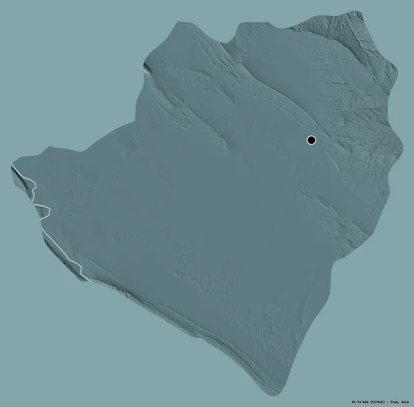 Forma Mim Provincia Irak Con Capital Aislada Sobre Fondo Color —  Fotos de Stock