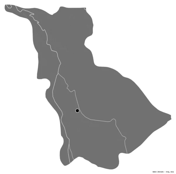 Forma Babil Provincia Dell Iraq Con Sua Capitale Isolata Sfondo — Foto Stock