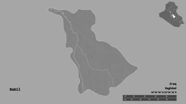 Forma Babil Provincia Dell Iraq Con Sua Capitale Isolata Uno — Foto Stock