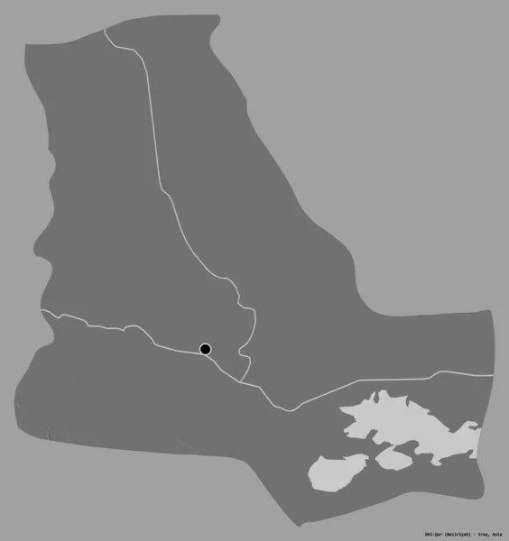 Форма Джи Кара Провинции Ирак Своей Столицей Изолированной Прочном Цветном — стоковое фото