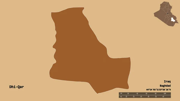 Форма Dhi Qar Провінція Ірак Столицею Ізольованою Твердому Тлі Масштаб — стокове фото