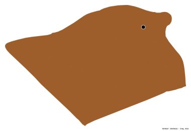 Irak 'ın başkenti Karbala' nın beyaz arka planda izole edilmiş hali. Desenli dokuların bileşimi. 3B görüntüleme