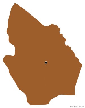 Maysan 'ın şekli, Irak eyaleti, başkenti beyaz arka planda izole edilmiş. Desenli dokuların bileşimi. 3B görüntüleme