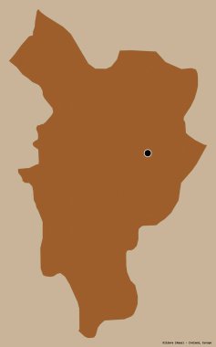 İrlanda 'nın Kildare ilçesi, başkenti koyu renk arka planda izole edilmiş. Desenli dokuların bileşimi. 3B görüntüleme