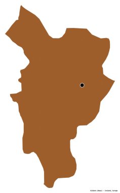 İrlanda 'nın Kildare ilçesi, başkenti beyaz arka planda izole edilmiş. Desenli dokuların bileşimi. 3B görüntüleme