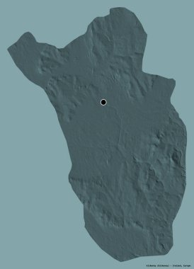İrlanda 'nın Kilkenny ilçesi, başkenti koyu renk arka planda izole edilmiş. Renkli yükseklik haritası. 3B görüntüleme