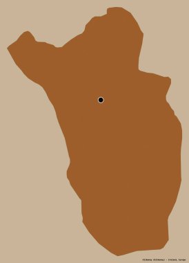 İrlanda 'nın Kilkenny ilçesi, başkenti koyu renk arka planda izole edilmiş. Desenli dokuların bileşimi. 3B görüntüleme