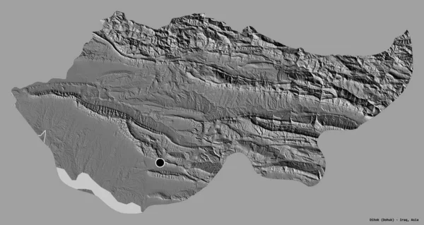 Forma Dihok Provincia Irak Con Capital Aislada Sobre Fondo Color — Foto de Stock