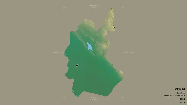 Район Дияла Провинция Ирак Изолирован Твердом Фоне Геометрической Коробке Метки — стоковое фото