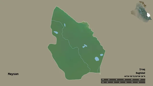 Forma Maysan Provincia Dell Iraq Con Sua Capitale Isolata Uno — Foto Stock