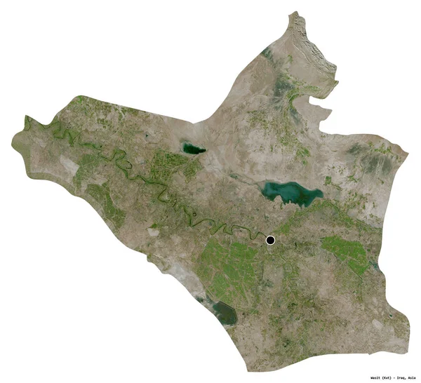 Tvar Wasitu Provincie Irák Hlavním Městem Izolovaným Bílém Pozadí Satelitní — Stock fotografie