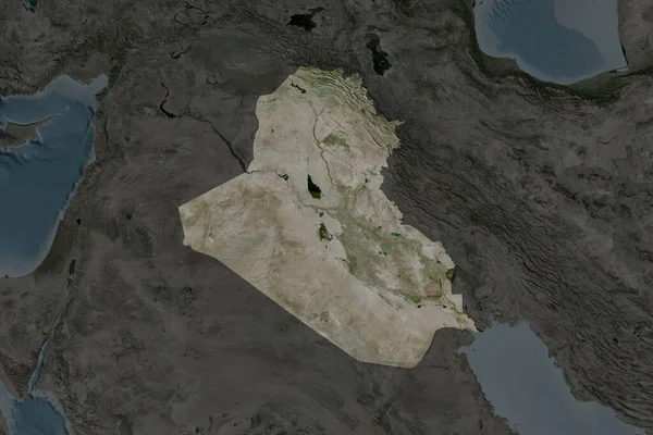 Forme Irak Séparée Par Désaturation Des Zones Voisines Imagerie Satellite — Photo