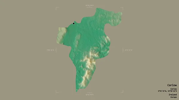 Oblast Carlow Hrabství Irsko Izolované Pevném Pozadí Georeferencované Hraniční Oblasti — Stock fotografie