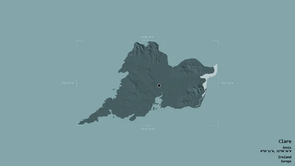 Clare Bölgesi Rlanda Eyaleti Sağlam Bir Arka Planda Izole Edilmiş — Stok fotoğraf