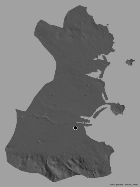 Forma Dublín Condado Irlanda Con Capital Aislada Sobre Fondo Color — Foto de Stock