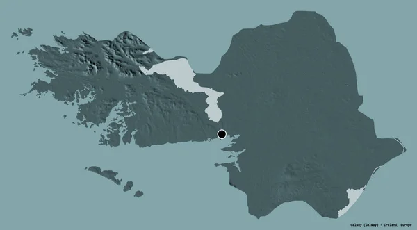 Rlanda Nın Galway Ilçesi Başkenti Katı Renk Arkaplanı Ile Izole — Stok fotoğraf