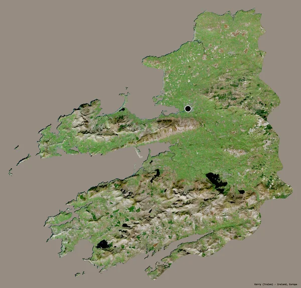 Shape Kerry Grafschaft Irland Mit Seiner Hauptstadt Isoliert Auf Einem — Stockfoto