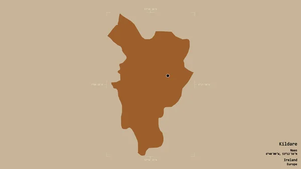 Район Килдэр Графство Ирландия Изолирован Твёрдом Фоне Геометрической Коробке Метки — стоковое фото