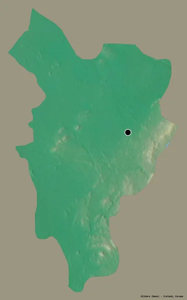 Form Kildare Grevskapet Irland Med Sin Huvudstad Isolerad Solid Färg — Stockfoto