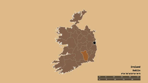 킬케니 지역과 지역으로 나뉘어 아일랜드의 형태였다 라벨이요 패턴이 텍스처 렌더링 — 스톡 사진
