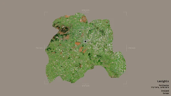 Oblast Laoighis Hrabství Irsko Izolované Pevném Pozadí Georeferencované Hraniční Oblasti — Stock fotografie