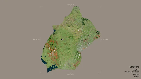 Oblast Longford Hrabství Irsko Izolované Pevném Pozadí Georeferencované Hraniční Oblasti — Stock fotografie