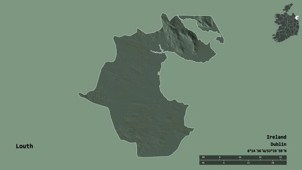나라의 수도는 배경에 고립되어 아일랜드 마우스 셰이프 지형도 렌더링 — 스톡 사진