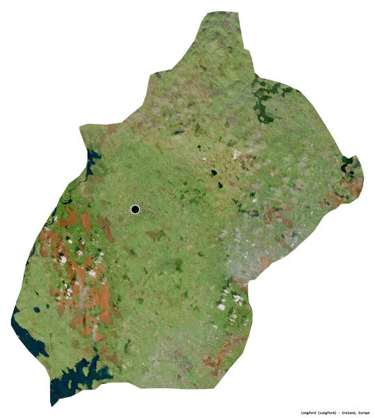 爱尔兰隆福德的形状 首都被白色背景隔离 卫星图像 3D渲染 — 图库照片