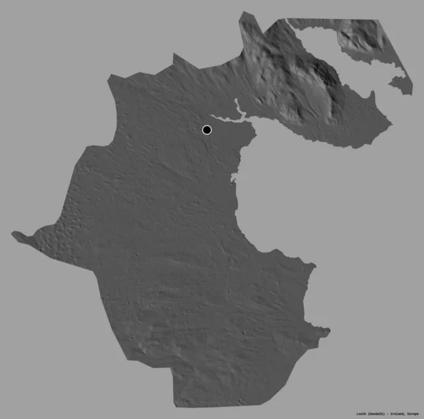 Kształt Louth Hrabstwo Irlandii Stolicą Odizolowaną Solidnym Tle Koloru Dwupoziomowa — Zdjęcie stockowe
