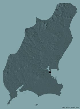 İrlanda 'nın Wexford ilçesinin başkenti, koyu renk arka planda izole edilmiştir. Renkli yükseklik haritası. 3B görüntüleme