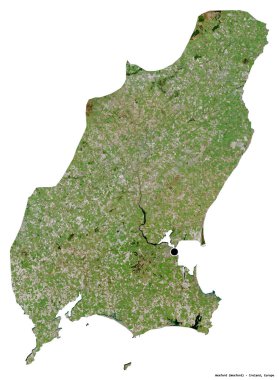 Beyaz arka planda başkenti izole edilmiş, İrlanda 'nın Wexford ilçesi. Uydu görüntüleri. 3B görüntüleme