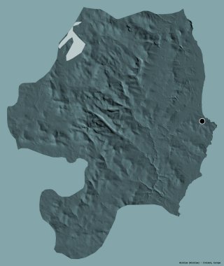 İrlanda 'nın Wicklow ilçesi, başkenti katı renk arkaplanı ile izole edilmiştir. Renkli yükseklik haritası. 3B görüntüleme