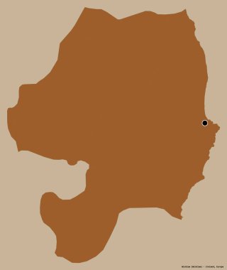 İrlanda 'nın Wicklow ilçesi, başkenti katı renk arkaplanı ile izole edilmiştir. Desenli dokuların bileşimi. 3B görüntüleme