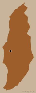 İsrail 'in Golan ilçesi, başkenti katı renk arkaplanı ile izole edilmiş. Desenli dokuların bileşimi. 3B görüntüleme