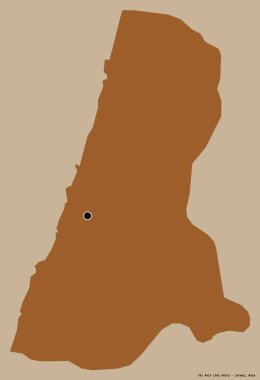 İsrail 'in Tel Aviv semti, başkenti katı renk arkaplanı ile izole edilmiştir. Desenli dokuların bileşimi. 3B görüntüleme