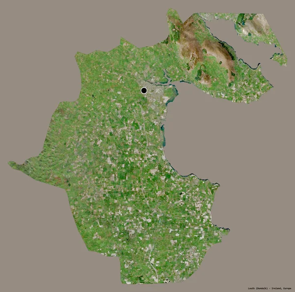 Shape Louth Grafschaft Irland Mit Seiner Hauptstadt Isoliert Auf Einem — Stockfoto