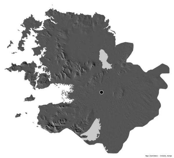 Forma Mayo Condado Irlanda Con Capital Aislada Sobre Fondo Blanco — Foto de Stock