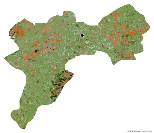 爱尔兰奥塔利的形状 首都被白色背景隔离 卫星图像 3D渲染 — 图库照片