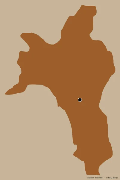 アイルランドの郡 ロスコモンの形で その首都はしっかりした色の背景に隔離されています パターン化されたテクスチャの構成 3Dレンダリング — ストック写真