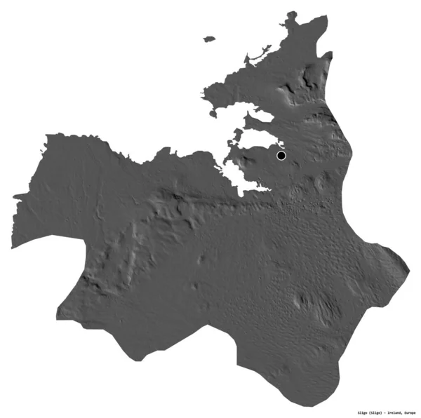 Forme Sligo Comté Irlande Avec Capitale Isolée Sur Fond Blanc — Photo