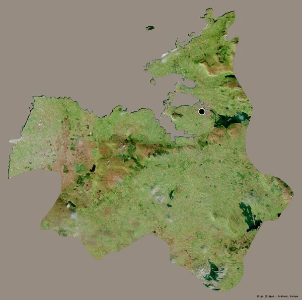 Forma Sligo Condado Irlanda Con Capital Aislada Sobre Fondo Color —  Fotos de Stock