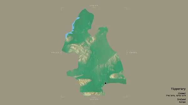 Oblast Tipperary Hrabství Irsko Izolované Pevném Pozadí Georeferencované Hraniční Oblasti — Stock fotografie