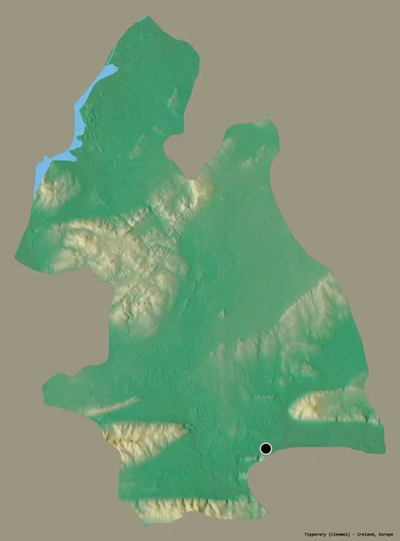 Alakja Tipperary Írország Megye Főváros Elszigetelt Szilárd Színű Háttér Topográfiai — Stock Fotó