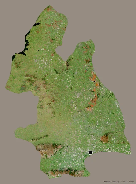 Kształt Tipperary Hrabstwo Irlandii Stolicą Odizolowaną Solidnym Tle Koloru Zdjęcia — Zdjęcie stockowe