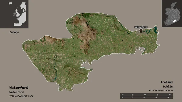 Σχήμα Waterford Κομητεία Της Ιρλανδίας Και Την Πρωτεύουσά Της Κλίμακα — Φωτογραφία Αρχείου
