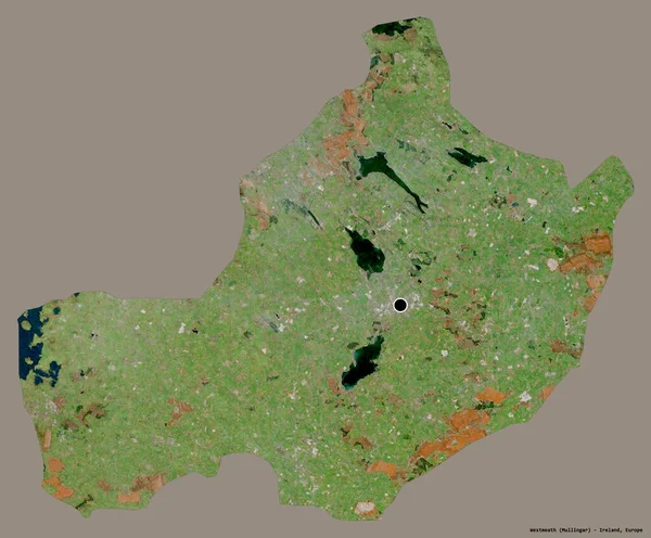 Form Westmeath Grevskapet Irland Med Sin Huvudstad Isolerad Solid Färg — Stockfoto