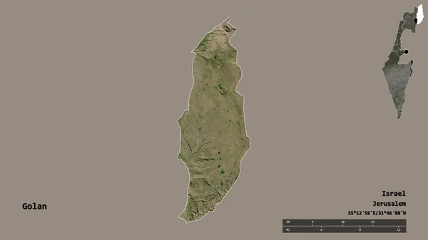 Shape Golan District Israel Its Capital Isolated Solid Background Distance — Stock Photo, Image