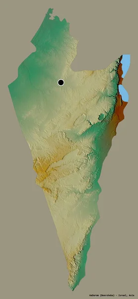 Форма Хадаром Округ Израиля Столицей Изолированы Прочном Цветном Фоне Топографическая — стоковое фото