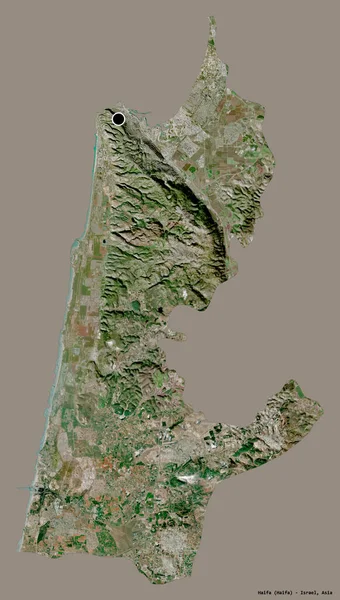 Forma Haifa Distrito Israel Con Capital Aislada Sobre Fondo Color — Foto de Stock